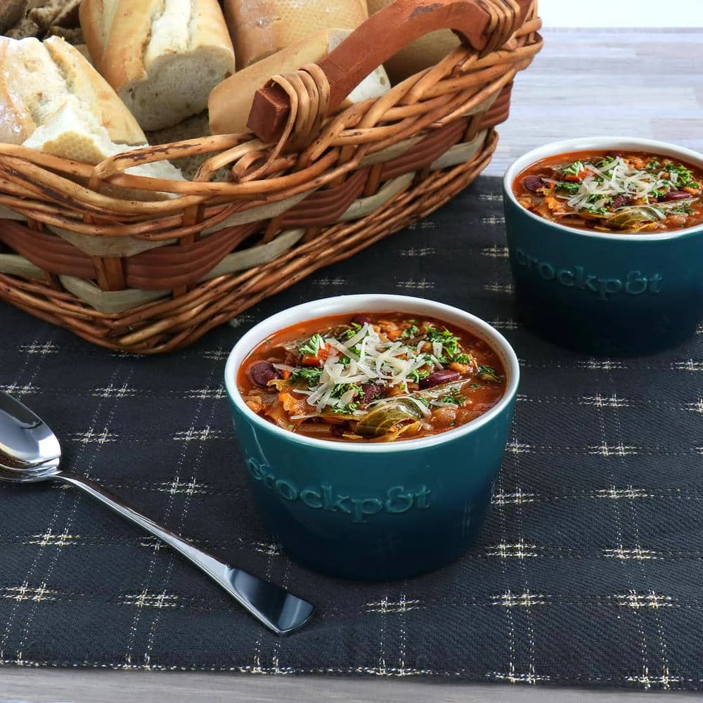 8 oz. 2-Piece Green Stoneware Ramekin Set by Crock-Pot 2 8 oz. 2-Piece Green Stoneware Ramekin Set by Crock-Pot - Image 2