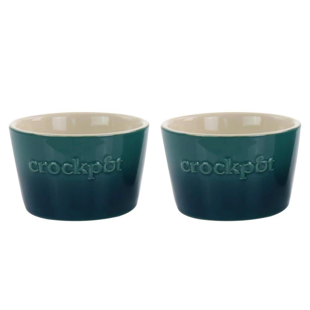 8 oz. 2-Piece Green Stoneware Ramekin Set by Crock-Pot 1 8 oz. 2-Piece Green Stoneware Ramekin Set by Crock-Pot