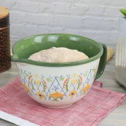 2 Qt. Green Tierra Hand Painted Stoneware Batter Bowl by Laurie Gates -Cheap Bakeware Store green laurie gates mixing bowls 985116527m 31 1000