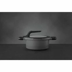 GEM Stay Cool 3 qt. Cast Aluminum Nonstick Casserole Dish in Gray with Glass Lid by BergHOFF -Cheap Bakeware Store grey berghoff casserole dishes 2307417 31 1000