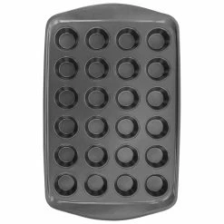 Baker's Friend 24-Cup Nonstick Steel Mini Muffin Pan in Grey by Gibson