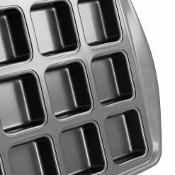 Baker's Friend 12-Cup Nonstick Steel Brownie Pan in Grey by Gibson -Cheap Bakeware Store grey gibson cupcake pans muffin pans 985118366m 44 1000