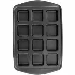 Baker's Friend 12-Cup Nonstick Steel Brownie Pan in Grey by Gibson