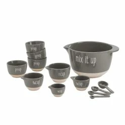 13-Piece Grey "Made with Love" Mixing Bowls Set with Prep Bowls by Tabletops Gallery