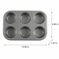 6 Cup Texas Muffin Pan by Kitchen Details -Cheap Bakeware Store grey kitchen details cupcake pans muffin pans 28231 44 1000