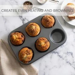 6 Cup Texas Muffin Pan by Kitchen Details -Cheap Bakeware Store grey kitchen details cupcake pans muffin pans 28231 4f 1000