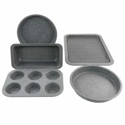 6-Piece Carbon Steel Non Stick Bakeware Set in Greystone by Oster