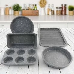 6-Piece Carbon Steel Non Stick Bakeware Set in Greystone by Oster -Cheap Bakeware Store greystone oster bakeware sets 985116977m 76 1000