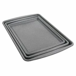 3-Piece Carbon Steel Cookie Sheet Set in Greystone by Oster