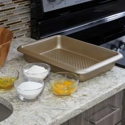 Aurelia Gold Non-Stick 14.5 in. x 10.6 in. x 2.4 in. Carbon Steel Roaster Pan by Home Basics -Cheap Bakeware Store home basics baking sheets hdc92306 31 1000