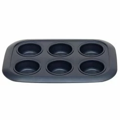 Indigo Non-Stick 6-Cup Carbon Steel Muffin Pan by Michael Graves Design -Cheap Bakeware Store indigo cupcake pans muffin pans hdc92534 4f 1000