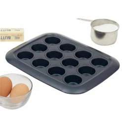 Indigo Non-Stick 12-Cup Carbon Steel Mini Muffin Pan by Michael Graves Design -Cheap Bakeware Store indigo cupcake pans muffin pans hdc92535 4f 1000
