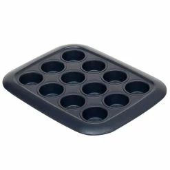 Indigo Non-Stick 12-Cup Carbon Steel Mini Muffin Pan by Michael Graves Design