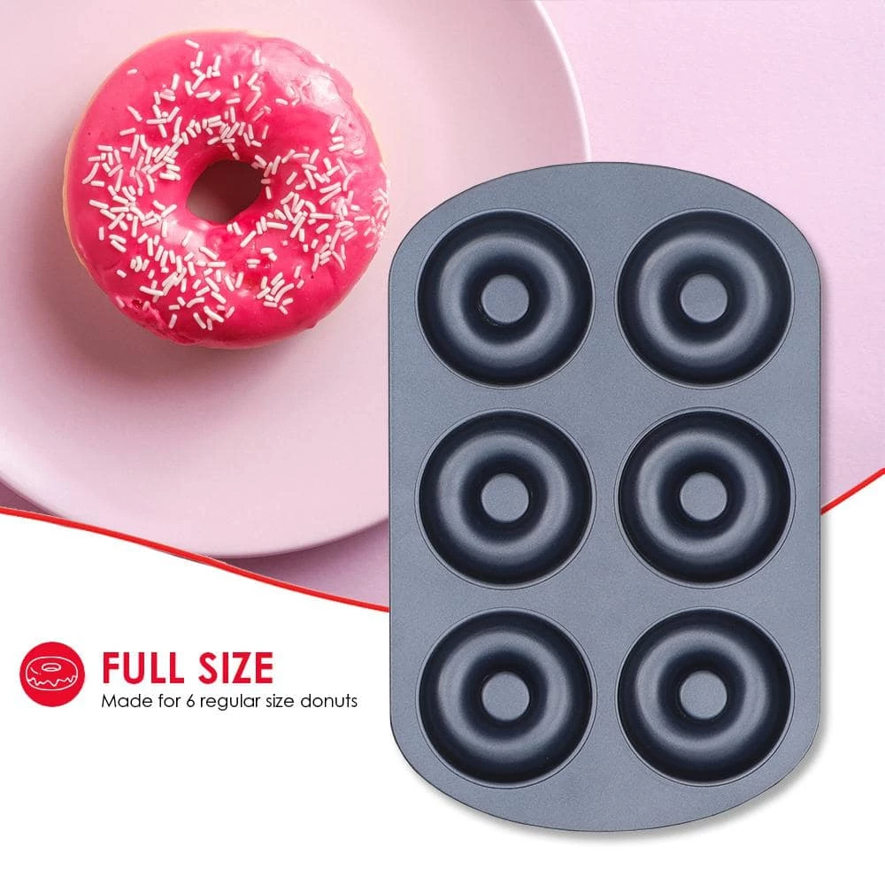 6-Cup Indigo Non-Stick Carbon Steel Donut Pan by Home Basics 4 6-Cup Indigo Non-Stick Carbon Steel Donut Pan by Home Basics - Image 4