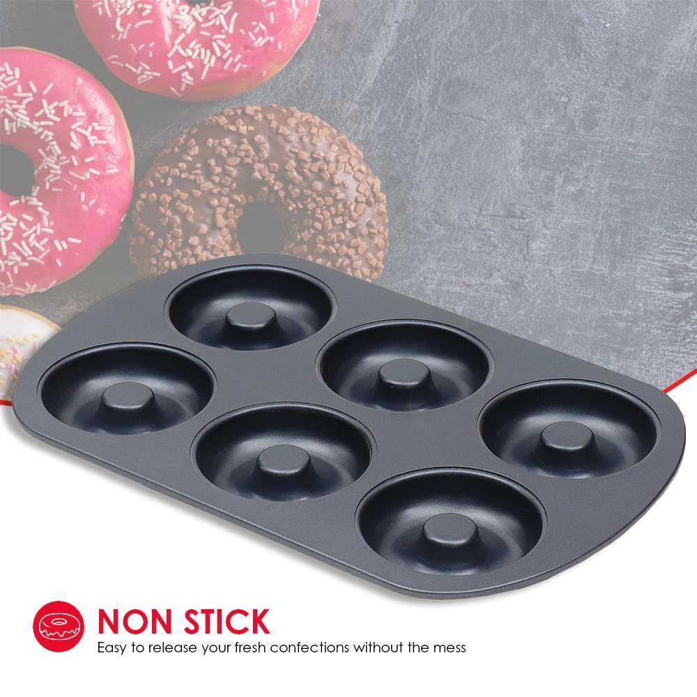 6-Cup Indigo Non-Stick Carbon Steel Donut Pan by Home Basics 3 6-Cup Indigo Non-Stick Carbon Steel Donut Pan by Home Basics - Image 3