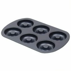 6-Cup Indigo Non-Stick Carbon Steel Donut Pan by Home Basics