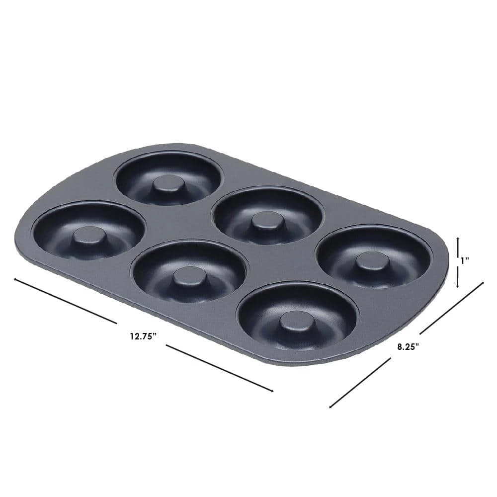 6-Cup Indigo Non-Stick Carbon Steel Donut Pan by Home Basics 6 6-Cup Indigo Non-Stick Carbon Steel Donut Pan by Home Basics - Image 6