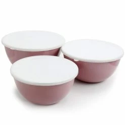 Plaza Cafe 3-Piiece Lavender Mixing Bowl Set with Lids by Gibson Home