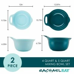 Tools and Gadgets 2-Piece Light Blue and Teal Nesting Mixing Bowl Set by Rachael Ray -Cheap Bakeware Store light blue and teal rachael ray mixing bowls 47646 c3 1000