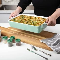 5 Qt. Ceramic Oblong Baking Dish, Light Blue by Mind Reader -Cheap Bakeware Store light blue ceramic mind reader casserole dishes cass13 blu 31 1000