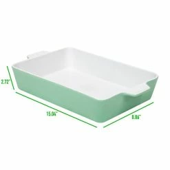 5 Qt. Ceramic Oblong Baking Dish, Light Blue by Mind Reader -Cheap Bakeware Store light blue ceramic mind reader casserole dishes cass13 blu 4f 1000