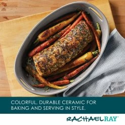 4.5 Qt. Light Sea Salt Gray Stoneware Bubble and Brown Oval Baker by Rachael Ray -Cheap Bakeware Store light sea salt gray rachael ray baking dishes 47657 1f 1000