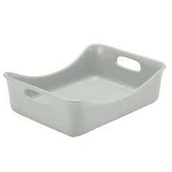 9 in. x 12 in. Light Sea Salt Gray Ceramics Rectangular Baker by Rachael Ray