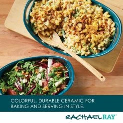 Ceramics 2-Piece Marine Blue Bubble and Brown Oval Baker Set by Rachael Ray -Cheap Bakeware Store marine blue rachael ray baking dishes 47656 1f 1000