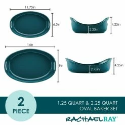 Ceramics 2-Piece Marine Blue Bubble and Brown Oval Baker Set by Rachael Ray -Cheap Bakeware Store marine blue rachael ray baking dishes 47656 c3 1000