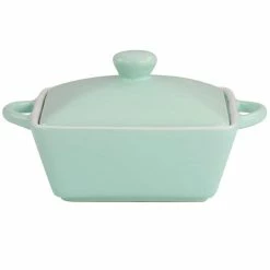 Mini Stoneware Casserole with Lid in Mint by MARTHA STEWART