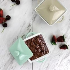 Mini Stoneware Casserole with Lid in Mint by MARTHA STEWART -Cheap Bakeware Store mint casserole dishes 985118800m fa 1000