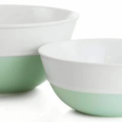 3-Piece Stoneware Duo-Tone Nesting Mixing Bowl Set in Mint and White by MARTHA STEWART -Cheap Bakeware Store mint martha stewart mixing bowls 985118711m 44 1000