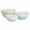 3-Piece Stoneware Duo-Tone Nesting Mixing Bowl Set in Mint and White by MARTHA STEWART