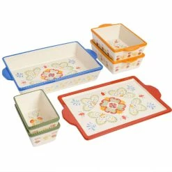 6-Piece Tierra Hand Painted Stoneware Bakeware Set by Laurie Gates