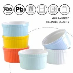 Ramekin 3.5 in. (9 cm) 6-Piece Multi-Colors Porcelain China Dishes (Set of 6) by LOVECASA -Cheap Bakeware Store multi colors bakeware sets lc ram b003 4f 1000