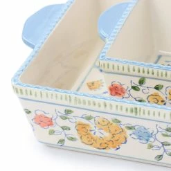 Anaya 2-Piece Rectangle Stoneware Bakeware Set with Hand Painted Designs by GIBSON ELITE -Cheap Bakeware Store multi gibson elite bakeware sets 985117684m 44 1000