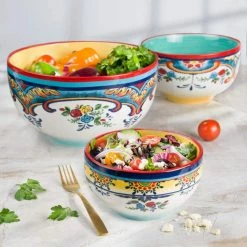Zanzibar 3-Piece Mixing Bowl Set by Euro Ceramica -Cheap Bakeware Store multicolor euro ceramica mixing bowls ya zb 1006 4f 1000