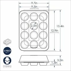 12-Cup Muffin Pan with High-Domed Lid by Nordic Ware -Cheap Bakeware Store nordic ware baking sheets 45593m 76 1000