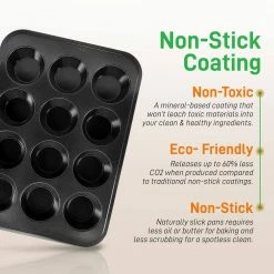 Carbon Steel, Non-Stick Black Coating Inside & Outside Bake Tray Sheet Bakeware Set (6-Pieces) by NutriChef -Cheap Bakeware Store nutrichef baking sheets ncbk6bk 1f 1000