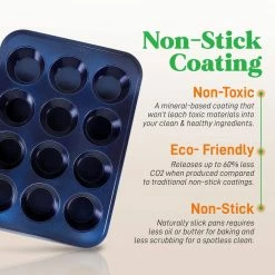 Carbon Steel, Non-Stick Blue Diamond Coating Inside and Outside Bake Tray Sheet Bakeware Set (6-Pieces) by NutriChef -Cheap Bakeware Store nutrichef baking sheets ncbk6trb 1f 1000