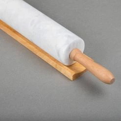Natural Marble 2-1/4 in. Dia x18 in. Length Rolling Pin Pastry Roller with Wooden Handle and Cradle by Creative Home -Cheap Bakeware Store off white creative home rolling pins 74000 44 1000