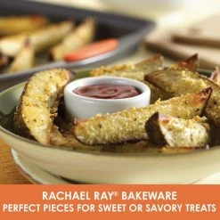 Oven Lovin' 5-Piece Gray and Orange Bakeware Set by Rachael Ray -Cheap Bakeware Store orange and gray rachael ray bakeware sets 55673 31 1000