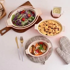 2-Piece Orange Rectangle Porcelain Bakeware Set (9.5 in. /11.25 in. /12.75 in. /14.5 in.) Baking Dishes by MALACASA -Cheap Bakeware Store orange malacasa bakeware sets bake bake 035 44 1000