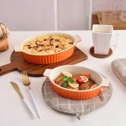 2-Piece Orange Oval Porcelain Bakeware Set 9 in. and 11 in. Baking Dishes by MALACASA 13 2-Piece Orange Oval Porcelain Bakeware Set 9 in. and 11 in. Baking Dishes by MALACASA -Cheap Bakeware Store orange malacasa bakeware sets bake bake 035 a fa 1000