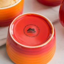 4 in. Gradient Orange Porcelain Ramekins Dishes (Set of 6) by MALACASA -Cheap Bakeware Store orange malacasa bakeware sets ramekin dish 041 31 1000