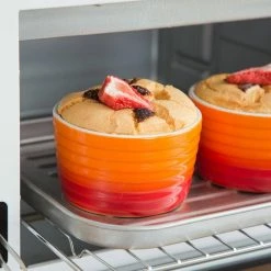 4 in. Gradient Orange Porcelain Ramekins Dishes (Set of 6) by MALACASA -Cheap Bakeware Store orange malacasa bakeware sets ramekin dish 041 44 1000