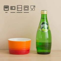 4 in. Gradient Orange Porcelain Ramekins Dishes (Set of 6) by MALACASA -Cheap Bakeware Store orange malacasa bakeware sets ramekin dish 041 4f 1000