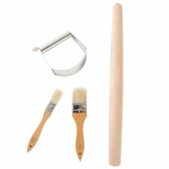 4-Piece Wood and Stainless Steel Baking Gadget Set by MARTHA STEWART