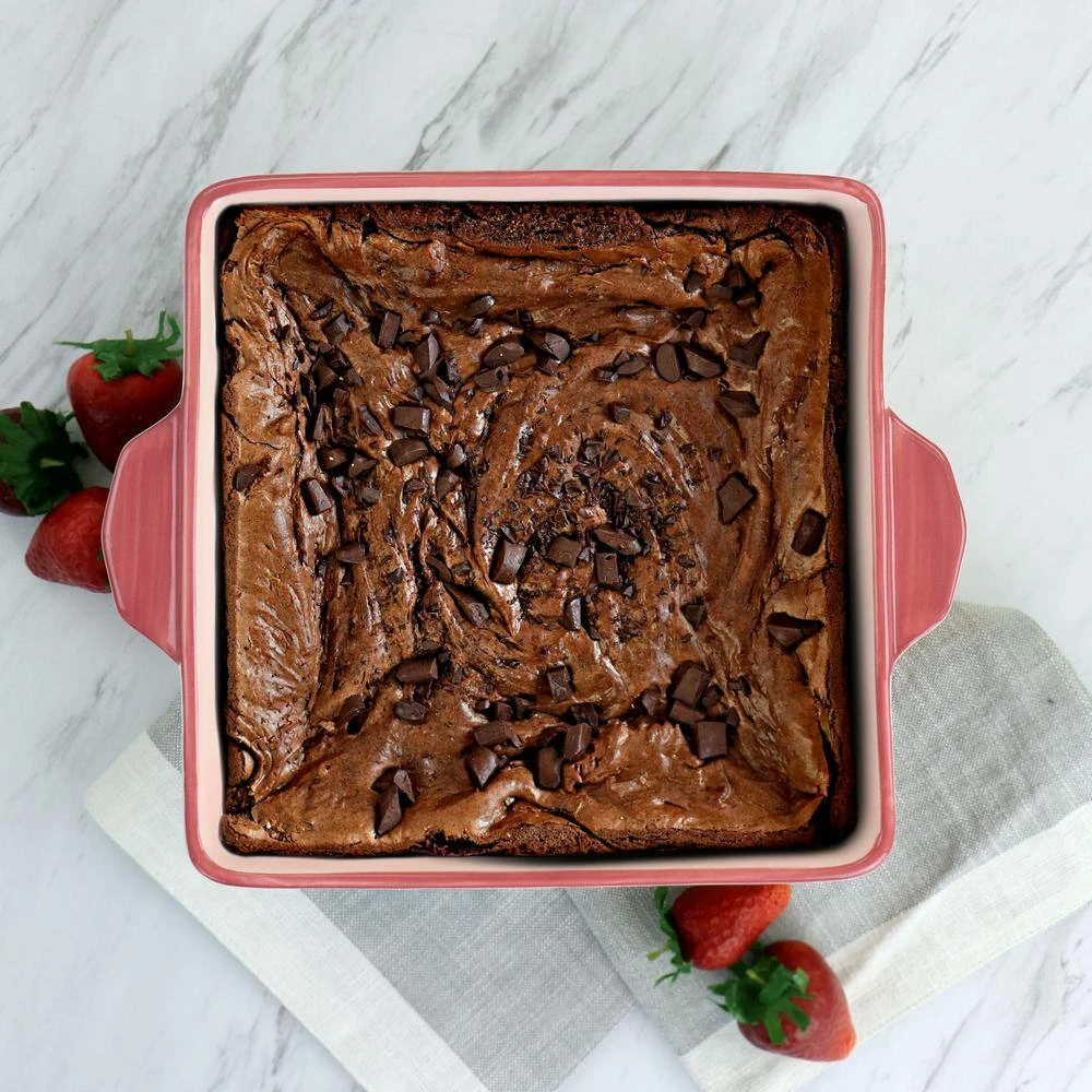 Goji Blossom 2 qt. Square Stoneware Baker Pan in Pink by Spice BY TIA MOWRY 8 Goji Blossom 2 qt. Square Stoneware Baker Pan in Pink by Spice BY TIA MOWRY - Image 8