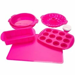 18-Piece Pink Assorted Silicone Bakeware Set by Classic Cuisine